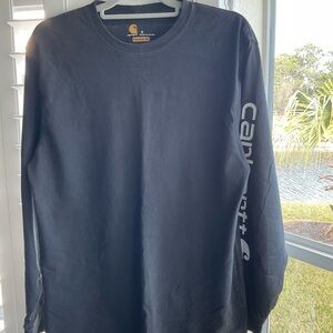 EUC Men’s Carhartt Dearborn Loose Long Sleeve Logo T-Shirt, Black, Small